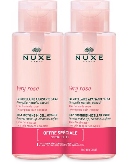 Nuxe VERY ROSE EAU MICELLAIRE APAISANTE 3 EN 1 set 2 pz