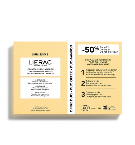 Lierac SUNISSIME tanning preparer capsules pack 2 x 30 capsules