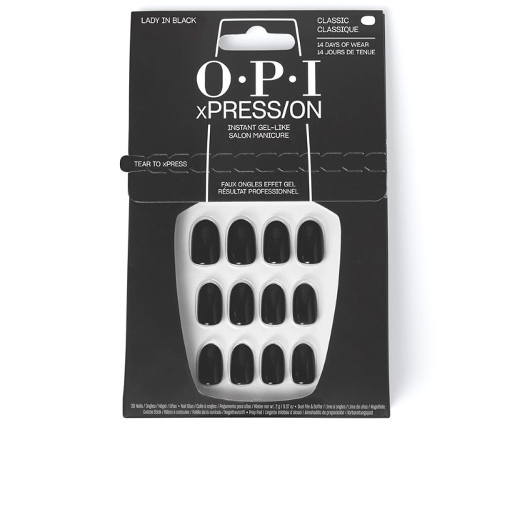 OPI xPRESS/ON Artificial Nails Iconic Shades Lady in Black 30 u