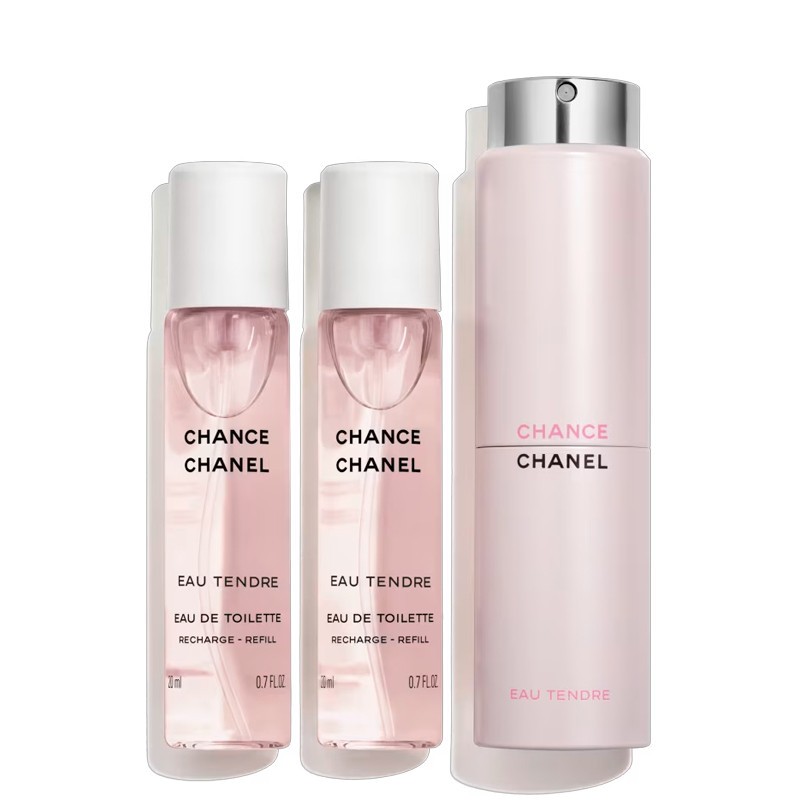 Chanel CHANCE EAU TENDRE Eau de Toilette Twist and Spray Refillable Bottle - 3x20ml