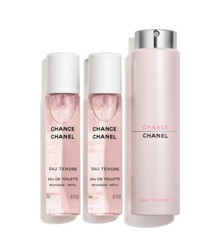 Chanel CHANCE EAU TENDRE Eau de Toilette Twist and Spray Refillable Bottle - 3x20ml