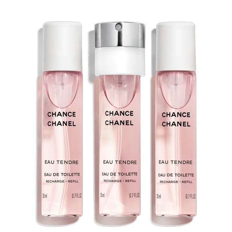 Chanel CHANCE EAU TENDRE Eau de Toilette Twist and Spray REFILL - 3x20ml