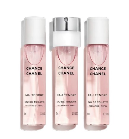 Chanel CHANCE EAU TENDRE Eau de Toilette Twist and Spray REFILL - 3x20ml