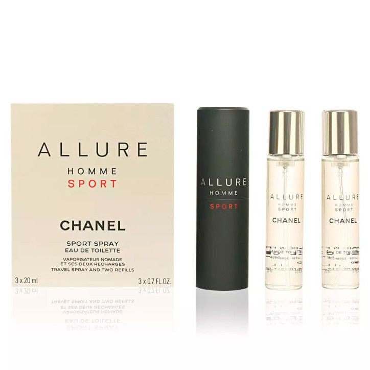 ALLURE HOMME SPORT Eau de Toilette Twist And Spray Refillable Bottle - 3x20ml
